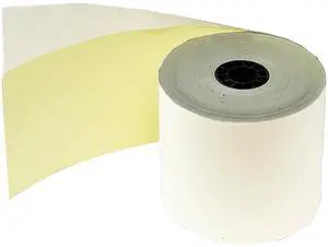 (4 Rolls) 2 Ply Carbonless Rolls 3" X 95 Feet White/Yellow Receipt Paper POS Cash Register Two Ply White/Canary for Star Micronics SP700 (4 Rolls) 2 Ply Carbonless Rolls 3" X 95 Feet White/Yellow Receipt Paper POS Cash Register Two Ply White/Canary for Star Micronics SP700