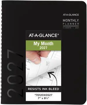 2027 Planner, Monthly, 7" x 8.75", Contemporary, Black (70120X0527) 2027 Planner, Monthly, 7" x 8.75", Contemporary, Black (70120X0527)