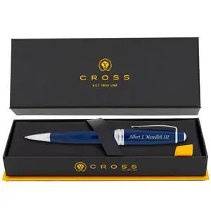 Cross Bailey Personalized Ballpoint Pen in Blue Lacquer with Chrome Trim | Engraved Pen for Graduationt, Job Promotion, Retirement, Corporate Team Cross Bailey Personalized Ballpoint Pen in Blue Lacquer with Chrome Trim | Engraved Pen for Graduationt, Job Promotion, Retirement, Corporate Team