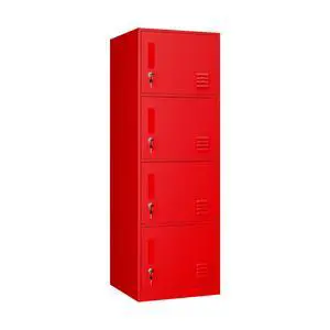 4 Door Metal Vertical Locker Storage Cabinet for Office Home,Office,School,Employees,4 Tier Storage Cabinet with Locking Doors,Lockable File Cabinet Organizer Lockers(4D, red) 4 Door Metal Vertical Locker Storage Cabinet for Office Home,Office,School,Employees,4 Tier Storage Cabinet with Locking Doors,Lockable File Cabinet Organizer Lockers(4D, red)