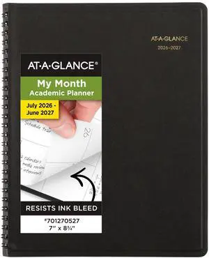 Planner 2026-2027 Monthly Academic 18-Month July-December Calendar Notebook, 7" x 8-3/4", Black (7012705) Planner 2026-2027 Monthly Academic 18-Month July-December Calendar Notebook, 7" x 8-3/4", Black (7012705)