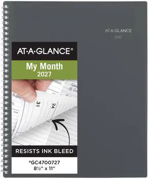 2027 Planner, Monthly, 8.5" x 11", Tabbed, DayMinder, Gray (GC4700727) 2027 Planner, Monthly, 8.5" x 11", Tabbed, DayMinder, Gray (GC4700727)