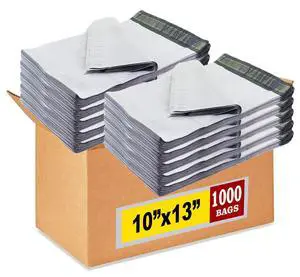 Poly Mailers 10 x 13 Inch #4, White, 1000-Pack, Strong Self-Seal, Waterproof Shipping Bags, For Clothing, T-Shirts, Books, E-Commerce Packaging Poly Mailers 10 x 13 Inch #4, White, 1000-Pack, Strong Self-Seal, Waterproof Shipping Bags, For Clothing, T-Shirts, Books, E-Commerce Packaging