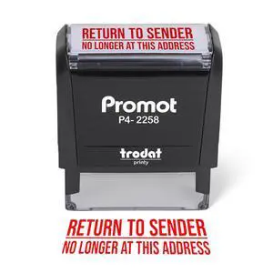 Return to Sender No Longer at This Address Self-Inking Stamp - Red Ink Envelope Stamper for Office Supplies & Business Use - Rubber Stamps for Mail Organization - Return Address Stamp (Large) Return to Sender No Longer at This Address Self-Inking Stamp - Red Ink Envelope Stamper for Office Supplies & Business Use - Rubber Stamps for Mail Organization - Return Address Stamp (Large)