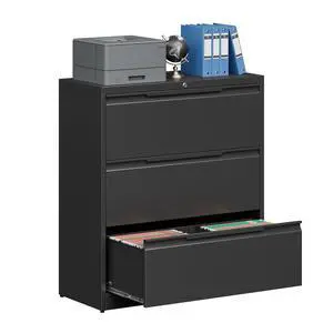 Metal File Cabinet with Lock, 3 Drawer Lateral File Cabinet | Lockable Lateral Filing Cabinet for A4/F4/Lagel/Letter Metal File Cabinet with Lock, 3 Drawer Lateral File Cabinet | Lockable Lateral Filing Cabinet for A4/F4/Lagel/Letter