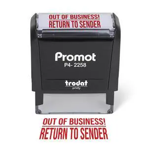 Out of Business Return to Sender Self-Inking Stamp - Red Ink Envelope Stamper for Office Supplies & Business Use - Rubber Stamps for Home Mail Organization - Return Address Stamp (Large) Out of Business Return to Sender Self-Inking Stamp - Red Ink Envelope Stamper for Office Supplies & Business Use - Rubber Stamps for Home Mail Organization - Return Address Stamp (Large)