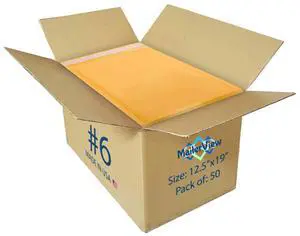 Kraft Bubble Mailers 12.5x19.5, Self Seal Padded Envelopes #6, 50 Pack | Holds Clothing & Bulk Items, No Tape Needed, Cushioned Protection, Tear-Resistant Yellow Kraft, Made in USA Kraft Bubble Mailers 12.5x19.5, Self Seal Padded Envelopes #6, 50 Pack | Holds Clothing & Bulk Items, No Tape Needed, Cushioned Protection, Tear-Resistant Yellow Kraft, Made in USA
