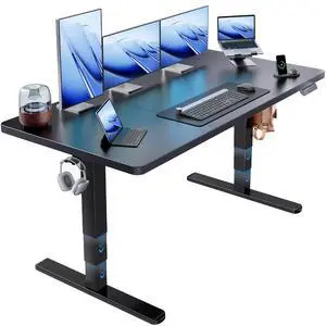 59 x 30 Inch 3-Stage Electric Standing Desk, Brushless Motor, Black | Extra-Low To Extra-High 23.649.2 Inch Range, <55 dB Motor, Dual Hooks, 4 Presets, 220 lb Capacity; Ships In 2 Packages 59 x 30 Inch 3-Stage Electric Standing Desk, Brushless Motor, Black | Extra-Low To Extra-High 23.649.2 Inch Range, <55 dB Motor, Dual Hooks, 4 Presets, 220 lb Capacity; Ships In 2 Packages
