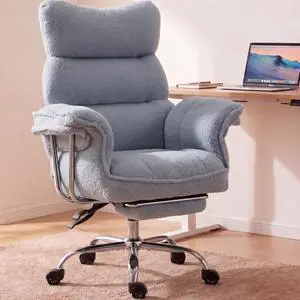 Big and Tall Office Chair, Ergonomic Desk Chair with Thick Cushion, Wide Seat & Armrests Computer Gaming Chair,High Back Reclining Teddy Fleece Criss Cross Chair with Foot Rest, Blue Big and Tall Office Chair, Ergonomic Desk Chair with Thick Cushion, Wide Seat & Armrests Computer Gaming Chair,High Back Reclining Teddy Fleece Criss Cross Chair with Foot Rest, Blue