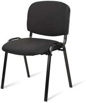 Stackable Waiting Room Chairs, Cloth Fabric Guest Reception Chair with Upholstered Thickene Seat and Back Support, Stacking Chair Metal Leg for Office School Church Conference Room, Black Stackable Waiting Room Chairs, Cloth Fabric Guest Reception Chair with Upholstered Thickene Seat and Back Support, Stacking Chair Metal Leg for Office School Church Conference Room, Black