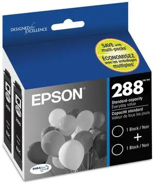 288 Genuine Black Ink Cartridges 2-Pack Standard Capacity T288120-D2 | Works With XP-330 XP-340 XP-430 XP-434 XP-440 XP-446 Inkjet Printers 288 Genuine Black Ink Cartridges 2-Pack Standard Capacity T288120-D2 | Works With XP-330 XP-340 XP-430 XP-434 XP-440 XP-446 Inkjet Printers