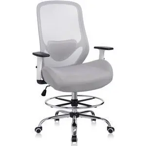 Drafting Office Chair Big and Tall 450lbs Heavy Duty for Standing Desk | Ergonomic Mesh Chairs,Wider and Thicker Seat Cushion,Adjustable Lumbar Support& Armrest,for Home & Office Use, Grey Drafting Office Chair Big and Tall 450lbs Heavy Duty for Standing Desk | Ergonomic Mesh Chairs,Wider and Thicker Seat Cushion,Adjustable Lumbar Support& Armrest,for Home & Office Use, Grey