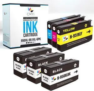 950XL 951XL Replacement Combo Pack Ink Cartridges for HP Officejet Pro 251dw, 276dw MFP, 8100, 8600, 8610, 8615, 8616, 8620, 8625, 8630, 8640 Printers (3 Black, 1 Cyan, 1 Magenta, 1 Yellow) 950XL 951XL Replacement Combo Pack Ink Cartridges for HP Officejet Pro 251dw, 276dw MFP, 8100, 8600, 8610, 8615, 8616, 8620, 8625, 8630, 8640 Printers (3 Black, 1 Cyan, 1 Magenta, 1 Yellow)