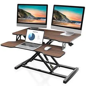 Height Adjustable Standing Desk 32 Wide Sit to Stand Converter | Standing Desk Converter,Stand Up Desk Riser,for Dual Monitor Riser,Tabletop Workstation for Home Office,Easy Assembly Height Adjustable Standing Desk 32 Wide Sit to Stand Converter | Standing Desk Converter,Stand Up Desk Riser,for Dual Monitor Riser,Tabletop Workstation for Home Office,Easy Assembly