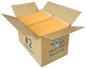 Kraft Bubble Mailers 8.5x12, Self Seal Padded Envelopes #2, 100 Pack Bulk | Fits 8.5x11 Documents & Photos, No Tape Needed, Cushioned Protection, Tear-Resistant Yellow Kraft, Made in USA Kraft Bubble Mailers 8.5x12, Self Seal Padded Envelopes #2, 100 Pack Bulk | Fits 8.5x11 Documents & Photos, No Tape Needed, Cushioned Protection, Tear-Resistant Yellow Kraft, Made in USA