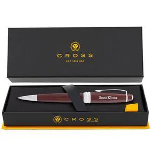 Cross Bailey Personalized Ballpoint Pen in Red Lacquer with Chrome Trim | Engraved Pen for Graduation, Job Promotion, Retirement, Corporate Team Cross Bailey Personalized Ballpoint Pen in Red Lacquer with Chrome Trim | Engraved Pen for Graduation, Job Promotion, Retirement, Corporate Team