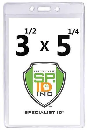 Bulk 100 Pack - Heavy Duty 3 1/2" X 5 1/4" Large Badge/Credential Holders (4X6 Outside) by Bulk 100 Pack - Heavy Duty 3 1/2" X 5 1/4" Large Badge/Credential Holders (4X6 Outside) by