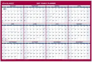 2027 Erasable Calendar, Dry Erase Wall Planner, 36" x 24", Vertical-Horizontal, Reversible, Includes Marker (PM262827) 2027 Erasable Calendar, Dry Erase Wall Planner, 36" x 24", Vertical-Horizontal, Reversible, Includes Marker (PM262827)