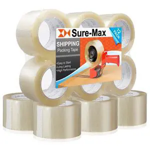 12 Rolls Extra-Wide Shipping & Packing Tape (3" x 110 yard/330' Each) - Moving & Adhesive Carton Sealing - 2.0mil Clear 12 Rolls Extra-Wide Shipping & Packing Tape (3" x 110 yard/330' Each) - Moving & Adhesive Carton Sealing - 2.0mil Clear