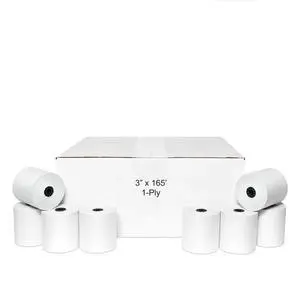 3" x 165' CASH REGISTER ROLLS,1 PLY BOND PRINTER POS PAPER ROLL 50 ROLLS/CASE (Double Solid Core) 3" x 165' CASH REGISTER ROLLS,1 PLY BOND PRINTER POS PAPER ROLL 50 ROLLS/CASE (Double Solid Core)