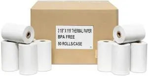 50 First Data 3 1/8 X 119 Thermal Credit Card Paper Rolls 50 First Data 3 1/8 X 119 Thermal Credit Card Paper Rolls