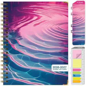 HARDCOVER Academic Year 2026-2027 Planner: 14 Months (May 2026 Through June 2027) 8.5"x 11" Daily Weekly Monthly Planner Yearly Agenda. Bookmark, Pocket Folder and Sticky Note Set (Summer Bliss) HARDCOVER Academic Year 2026-2027 Planner: 14 Months (May 2026 Through June 2027) 8.5"x 11" Daily Weekly Monthly Planner Yearly Agenda. Bookmark, Pocket Folder and Sticky Note Set (Summer Bliss)