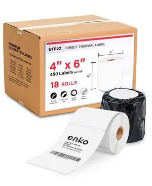 4 x 6 in 18 Rolls | 8100 Perforated Direct Thermal Shipping Labels | Address and Shipping Labels Compatible with Zebra 2844 ZP-450 ZP-500 ZP-505, Rollo, Eltron, Neatoscan Printers 4 x 6 in 18 Rolls | 8100 Perforated Direct Thermal Shipping Labels | Address and Shipping Labels Compatible with Zebra 2844 ZP-450 ZP-500 ZP-505, Rollo, Eltron, Neatoscan Printers