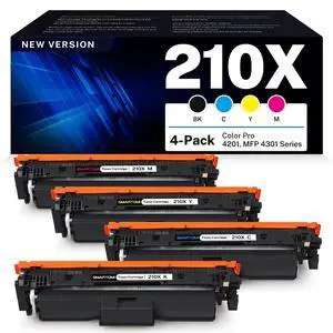 210X Toner Cartridges 4 Pack Set Replacement for HP 210X HIgh-Yield | W2100X Compatible for HP Color Pro MFP 4301 4201 Series 4201dw 4201dn MFP 4301fdw 4301dw 4301fdn Printer 210X Toner Cartridges 4 Pack Set Replacement for HP 210X HIgh-Yield | W2100X Compatible for HP Color Pro MFP 4301 4201 Series 4201dw 4201dn MFP 4301fdw 4301dw 4301fdn Printer