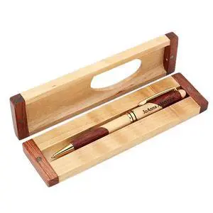 Personalized Custom Wood Pen Set with Maple and Rosewood Finish Box Personalized Custom Wood Pen Set with Maple and Rosewood Finish Box