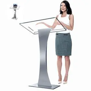 42.5" Acrylic Podium Stand, Pulpits for Churches with Iron Stable Bottom, Lectern with 10MM Thickened Acrylic Countertop, Multi Function Pulpit for Classroom Music Concert Wedding Conference 42.5" Acrylic Podium Stand, Pulpits for Churches with Iron Stable Bottom, Lectern with 10MM Thickened Acrylic Countertop, Multi Function Pulpit for Classroom Music Concert Wedding Conference
