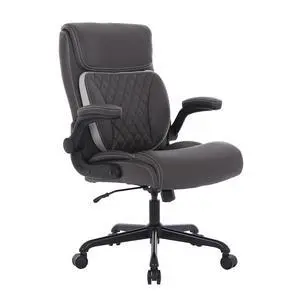 Executive Office Chair, Leather Computer Desk Chair, Dark Brown | Ergonomic, PU, Lumbar Support, 400 LBS Capacity, Flip-up Armrests and Adjustable Height, for Home Office Executive Office Chair, Leather Computer Desk Chair, Dark Brown | Ergonomic, PU, Lumbar Support, 400 LBS Capacity, Flip-up Armrests and Adjustable Height, for Home Office