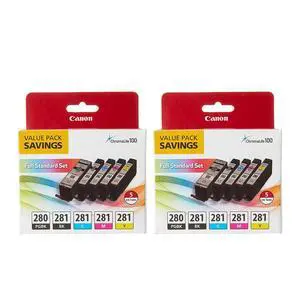 2 Pack PGI-280/CLI-281 5 Color Ink Pack for Select PIXMA TR, TS Serie 2 Pack PGI-280/CLI-281 5 Color Ink Pack for Select PIXMA TR, TS Serie