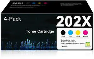 202X Toner Cartridges 4-Pack High-Yield Replacement for HP 202A CF500A | M281fdw Toner Compatible for HP 202X CF500X CF501X CF502X CF503X Color MFP M281fdw M281cdw M281fdn Pro M254dw Toner Printer 202X Toner Cartridges 4-Pack High-Yield Replacement for HP 202A CF500A | M281fdw Toner Compatible for HP 202X CF500X CF501X CF502X CF503X Color MFP M281fdw M281cdw M281fdn Pro M254dw Toner Printer