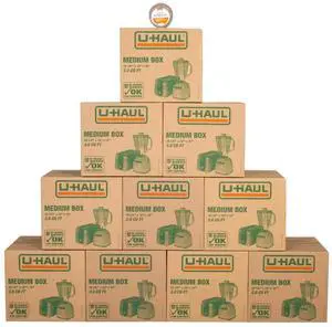 Medium Moving Boxes - Pack of 10 Boxes with Handles - 18 x 18 1/8 x 16- Bonus Roll of Tape Included Medium Moving Boxes - Pack of 10 Boxes with Handles - 18 x 18 1/8 x 16- Bonus Roll of Tape Included