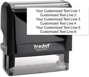 Trodat 4915 Return Address Stamp - Custom Text Stamp - Choose from 15 Ink Colors & Many Fonts Trodat 4915 Return Address Stamp - Custom Text Stamp - Choose from 15 Ink Colors & Many Fonts