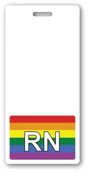 5 Pack - RN Badge Buddy - Heavy Duty Vertical Badge Buddies for Nurses - Spill & Tear Proof Cards - 2 Sided USA Printed Quick Role Identifier ID Tag Backer by (Rainbow) 5 Pack - RN Badge Buddy - Heavy Duty Vertical Badge Buddies for Nurses - Spill & Tear Proof Cards - 2 Sided USA Printed Quick Role Identifier ID Tag Backer by (Rainbow)