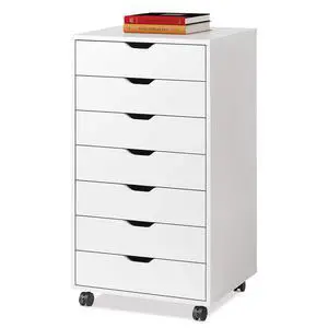 7-Drawer Office File Cabinets, Mobile Craft Storage Cabinet, White | Wood Drawer Unit, Storage Cabinet, Rolling Cart, Printer Stand, Filing Cabinet with Drawers 7-Drawer Office File Cabinets, Mobile Craft Storage Cabinet, White | Wood Drawer Unit, Storage Cabinet, Rolling Cart, Printer Stand, Filing Cabinet with Drawers