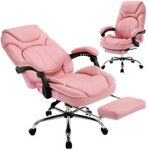 Wide Comfy Office Desk Chair for Women with Lumbar Support Pink | Big Tall Computer Gaming Chair, Adjustable Lumbar Back Support, Wide Seat, Heavy Duty, Wheels, Faux Leather Wide Comfy Office Desk Chair for Women with Lumbar Support Pink | Big Tall Computer Gaming Chair, Adjustable Lumbar Back Support, Wide Seat, Heavy Duty, Wheels, Faux Leather
