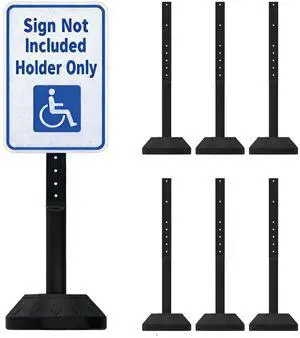 6 Pack Portable Sign Stands, 41" Heavy Duty Outdoor Sign Stands | Water-Fillable Weighted Base, Adjustable Sign Holders for Parking, Safety, Store & Warehouse 6 Pack Portable Sign Stands, 41" Heavy Duty Outdoor Sign Stands | Water-Fillable Weighted Base, Adjustable Sign Holders for Parking, Safety, Store & Warehouse