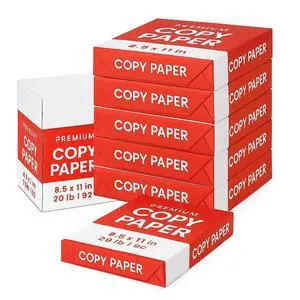 6 Reams Copy Paper (3,000 Sheets) 8.5 x 11", 20 lb, Bright White Recyclable Packaging, Sustainably Sourced Multipurpose Printer & Copier Paper for Office, School, Home 6 Reams Copy Paper (3,000 Sheets) 8.5 x 11", 20 lb, Bright White Recyclable Packaging, Sustainably Sourced Multipurpose Printer & Copier Paper for Office, School, Home