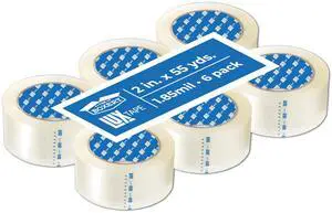 2" x 55 Yards Clear Packing Tape 6 Roll Carton Warehouse Grade Adhesive for Shipping, Moving & Packaging Standard Strength 1.85 Mil Box Sealing Tape 2" x 55 Yards Clear Packing Tape 6 Roll Carton Warehouse Grade Adhesive for Shipping, Moving & Packaging Standard Strength 1.85 Mil Box Sealing Tape