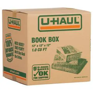 U-Haul 11-Piece Book Moving & Shipping Box Kit with Handles Includes 10 Book Boxes (12 x 12 x 12 L x W x H) and 1 Roll of Packing Tape U-Haul 11-Piece Book Moving & Shipping Box Kit with Handles Includes 10 Book Boxes (12 x 12 x 12 L x W x H) and 1 Roll of Packing Tape