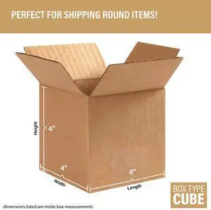 Bundle Of 25 Basic Corrugated Shipping Boxes (4 x 4 x 4") Bundle Of 25 Basic Corrugated Shipping Boxes (4 x 4 x 4")