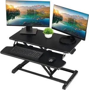 OF-S06-2 Desk Converter-37-inch Height Adjustable, MDF Wood, Sit-to-Stand Rise-X Pro Black, 36" OF-S06-2 Desk Converter-37-inch Height Adjustable, MDF Wood, Sit-to-Stand Rise-X Pro Black, 36"