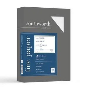 25% Cotton Business Paper, 8.5 x 11", 24 lb/90 GSM, Linen Finish, White, 500 Sheets - Packaging May Vary (554C) 25% Cotton Business Paper, 8.5 x 11", 24 lb/90 GSM, Linen Finish, White, 500 Sheets - Packaging May Vary (554C)