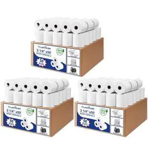 (150 Rolls) Premium 2 1/4 x 50 Thermal Paper Rolls - BPA Free Credit Card Receipt Paper, Suitable for POS & ATM Systems (150 Rolls) Premium 2 1/4 x 50 Thermal Paper Rolls - BPA Free Credit Card Receipt Paper, Suitable for POS & ATM Systems