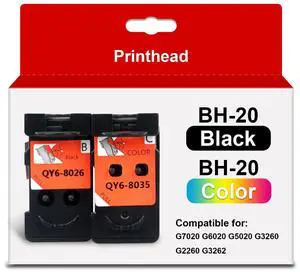BH-20 CH-20 Printhead Combo Pack | Compatible with PIXMA G7020 G6020 G5020 G3260 G2260 MegaTank Printers, Works with PG 8026XL 8035XL Ink Cartridges BH-20 CH-20 Printhead Combo Pack | Compatible with PIXMA G7020 G6020 G5020 G3260 G2260 MegaTank Printers, Works with PG 8026XL 8035XL Ink Cartridges