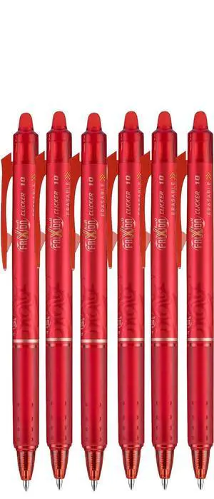 FriXion Clicker Retractable Erasable Gel Pen, Red, Bold Point, 6-pk; FriXion Clicker Retractable Erasable Gel Pen, Red, Bold Point, 6-pk;