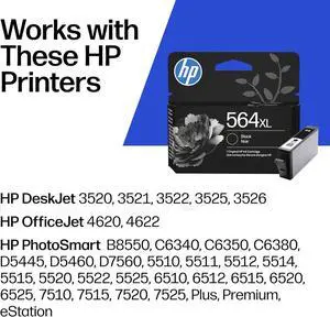 564 Ink Cartridge Bundle 564XL Black HighYield (CN684WN) + 564 Cyan Magenta Yellow 3Pack (CB323WN) | Works PhotoSmart B8550, C6300, D7560, 5510, 5520, 6510, 6520, 7510, 7520 Series 564 Ink Cartridge Bundle 564XL Black HighYield (CN684WN) + 564 Cyan Magenta Yellow 3Pack (CB323WN) | Works PhotoSmart B8550, C6300, D7560, 5510, 5520, 6510, 6520, 7510, 7520 Series