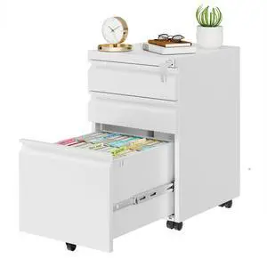 3 Drawer Metal Mobile File Cabinet with Lock and 4 Keys | Pre-Assembled Under DeskOffice Filing Cabinet for Home Office with Anti-tilt Wheels, A4/Legal/Letter Hanging File Drawers 3 Drawer Metal Mobile File Cabinet with Lock and 4 Keys | Pre-Assembled Under DeskOffice Filing Cabinet for Home Office with Anti-tilt Wheels, A4/Legal/Letter Hanging File Drawers